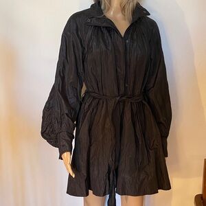 Armani Exchange crinkle fabric lightweight black coat, size S, used